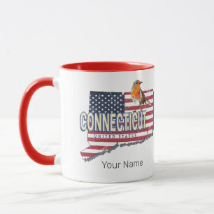Connecticut Vereinigte Staaten Retro-Staatskarte v Tasse