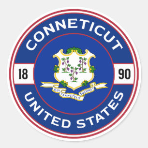 Connecticut, Vereinigte Staaten: Runder Aufkleber