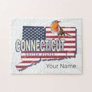 Connecticut vereinte Staaten Retrokarte Staat Vint