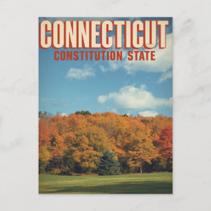 Connecticut Verfassung Staat Herbstlaub Postkarte