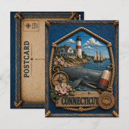 Connecticut Vintage Reise Postkarte