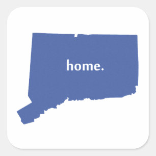 Connecticut Zuhause blau Quadratischer Aufkleber