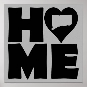 Connecticut Zuhause Heart Staat Plakatzeichen Poster