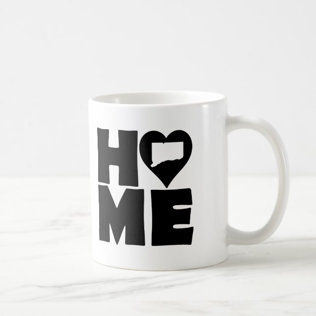 Connecticut Zuhause Heart Staat Tasse oder Travel  (Rechts)