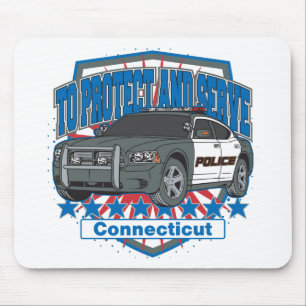 Connecticut, zum des Polizeiwagens zu schützen un Mousepad