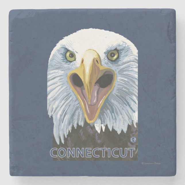 ConnecticutEagle herauf nahes Steinuntersetzer (Vorderseite)