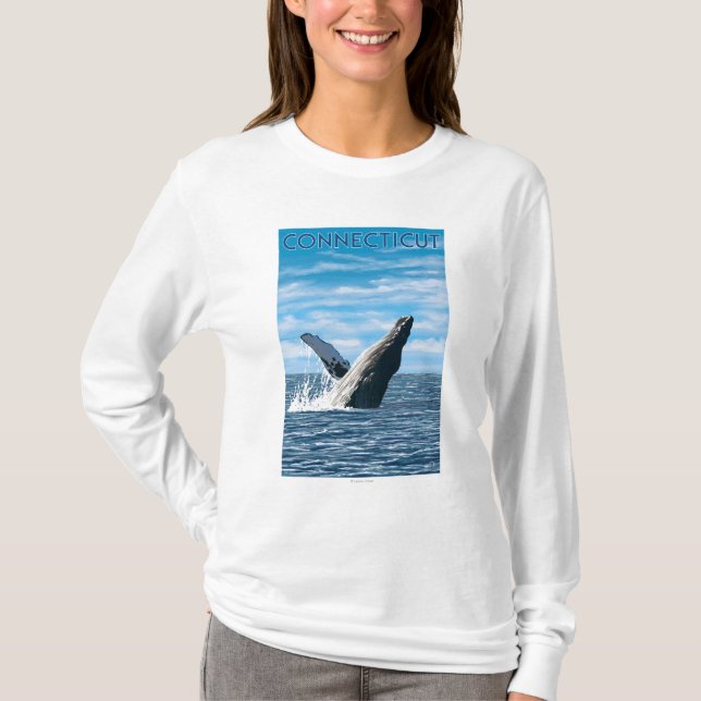 ConnecticutHumpback Wal-Szene T-Shirt (Vorderseite)