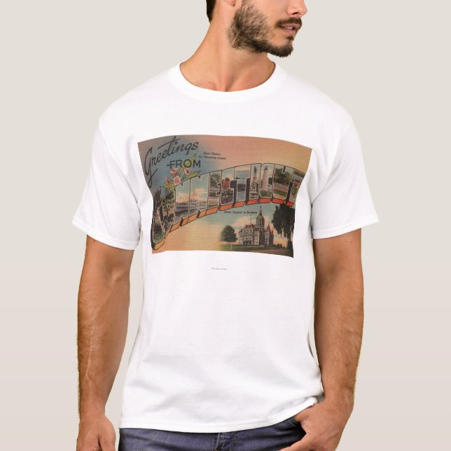 ConnecticutLarge Buchstabe ScenesConnecticut T-Shirt (Vorderseite)
