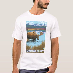 ConnecticutMoose, das im See trinkt T-Shirt