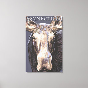 ConnecticutMoose herauf nahes Leinwanddruck