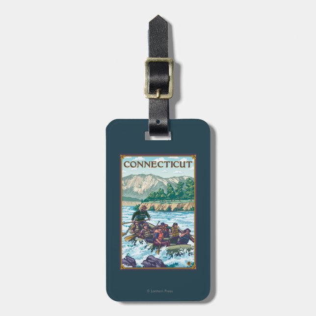 ConnecticutRiver, das Szene flößt Gepäckanhänger (Vorderseite vertikal)