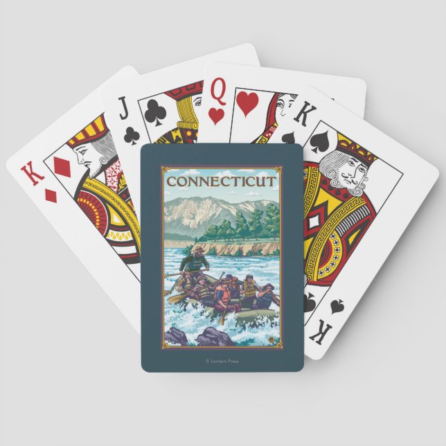ConnecticutRiver, das Szene flößt Spielkarten (Rückseite)
