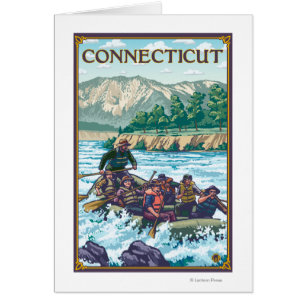 ConnecticutRiver transportant la scène par radeau