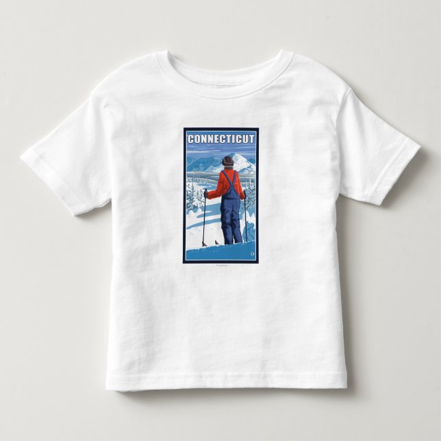 ConnecticutSkier bewundern Ansicht Kleinkind T-shirt (Vorderseite)
