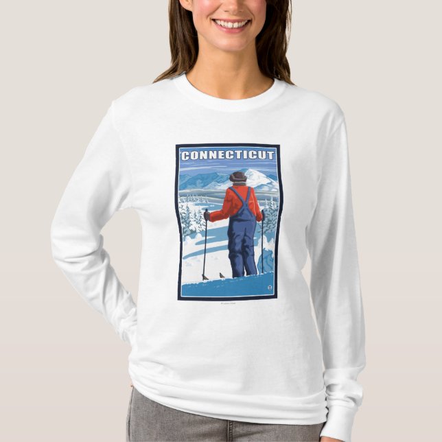 ConnecticutSkier bewundern Ansicht T-Shirt (Vorderseite)
