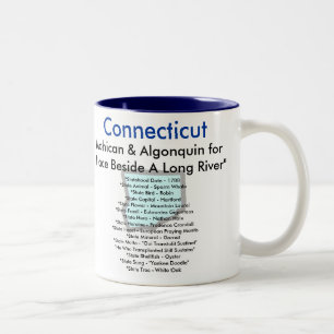 Connecticutsymbole u. -karte zweifarbige tasse