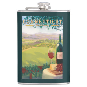 ConnecticutWine Land-Szene Flachmann