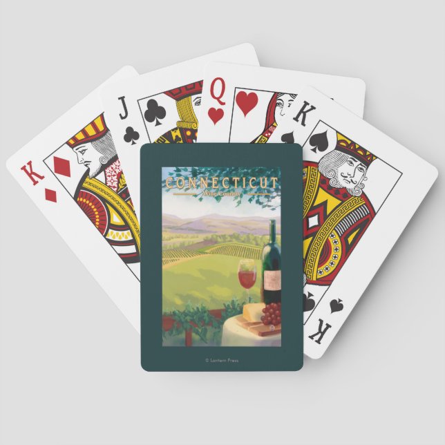 ConnecticutWine Land-Szene Spielkarten (Rückseite)