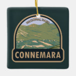 Connemara National Park Ireland Twelve Bens Travel Keramikornament<br><div class="desc">Connemara vector art design. The park features mountains,  bogs,  heaths,  grasslands and forests.</div>