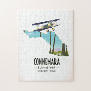 Connemara Nationalpark County Galway Irland Karte
