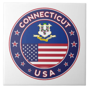 Conneticut Aufkleber, Staaten der USA Fliese