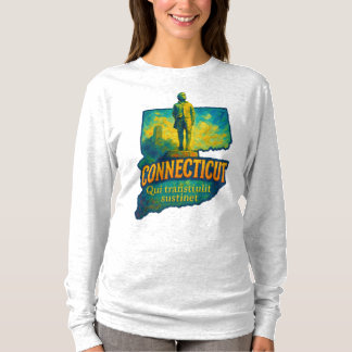 Conneticut Staat Artistischer T - Shirt - Ölfarbe.