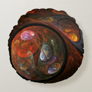 Connexion fluide Coussin circulaire Art Abstrait