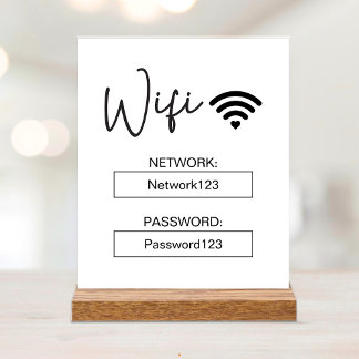 Connexion Wifi Mot de passe Wifi Blanc Acrylique S