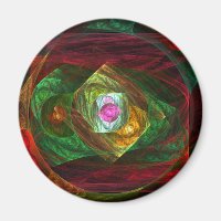 Connexions dynamiques Magnet Arrondi Art Abstrait
