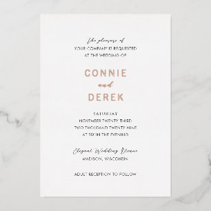 Connie Modern Elegante Wedding Folieneinladung