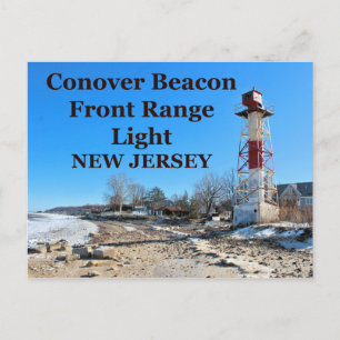 Conover Beacon Front Range Light, NJ Postcard Postkarte