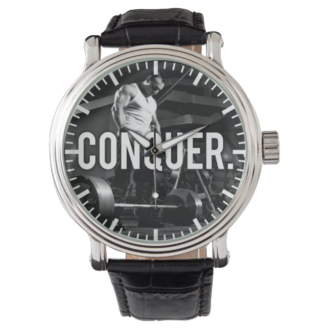 CONQUE - "Body Gebäude" Workout Motivierend Armbanduhr (Vorderseite)