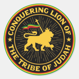Conquering Lion of the Tribe of Judah - Rastafari Runder Aufkleber