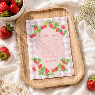Conquette-Beere Erdbeere Florales Mädchen Babypart Dankeskarte