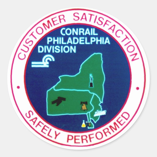 Conrail Railway Philadelphia Division Runder Aufkleber (Vorderseite)