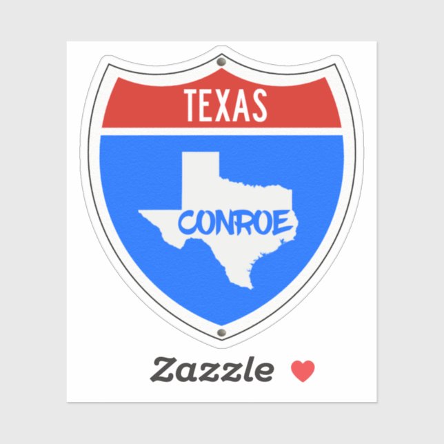 Conroe Texas Sign Aufkleber (Blatt)