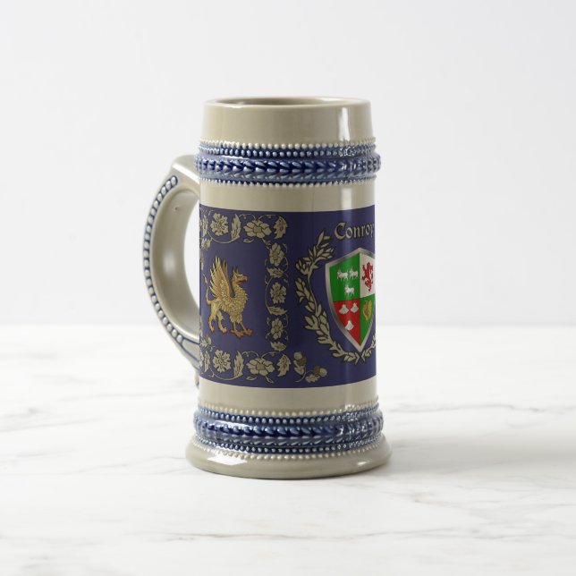 Conroy/O'Conry Irish Shield Griffin Stein Bierglas (Vorderseite Links)