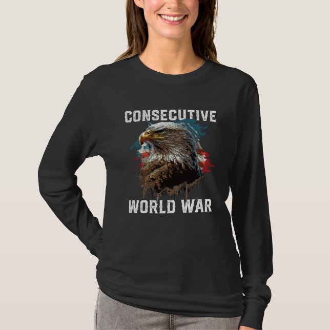Consecutive World War American Veteran USA Fourth  T-Shirt (Vorderseite)