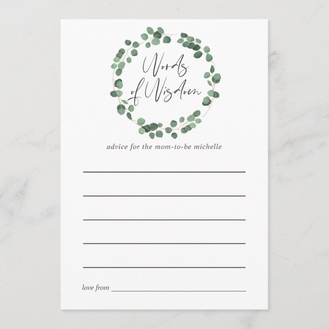 Conseil Baby shower Eucalyptus Vert (Devant)