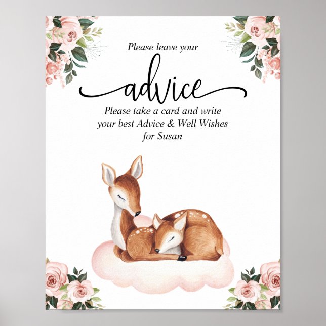Conseil Baby shower Oh Deer Poster (Devant)