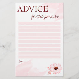 Conseil baby shower pour les parents carte rose
