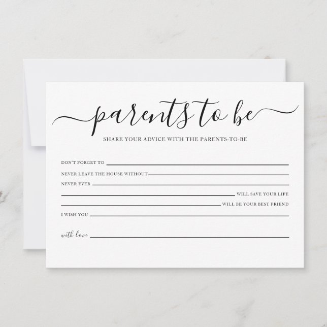 Conseil Baby shower simple pour la carte Parents (Devant)