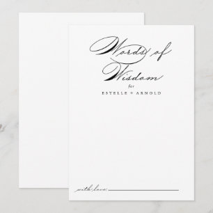 Conseil Calligraphie Mariage Mots de sagesse carte de cons