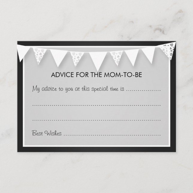 Conseil Carte Baby shower Amour Bunve Black (Devant)