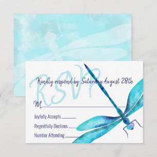 Conseil Carte de boîtier RSVP Turquoise Dragonfly