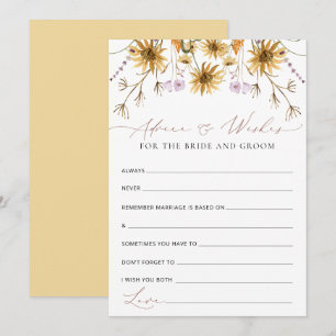 Conseil Carte de conseils de mariage au tournesol élégant