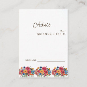 Conseil Carte de conseils de mariage aux fleurs sauvages c