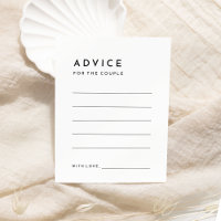 Carte de conseils de mariage blanc moderne gras