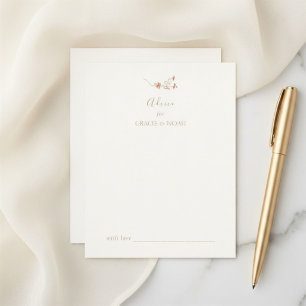 Conseil Carte de conseils de mariage chic florale ivoire