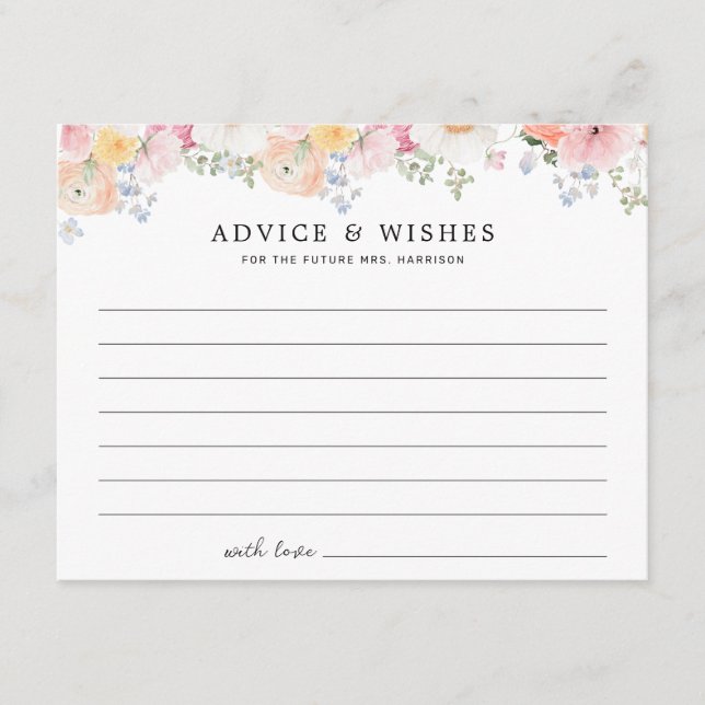 Conseil Carte de conseils pour une baby shower de mariage  (Devant)